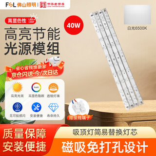Foshan lighting (fsl) led ceiling lamp one by four 40w replacement wick magnetic modification long strip light panel strip light source module white light (6500k) 410mm including binding posts