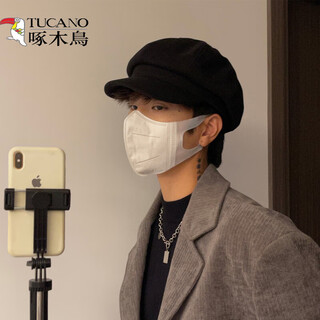 Woodpecker (tucano) octagonal hat men's woolen beret hat men's 2025 new autumn and winter versatile retro newsboy painter hat fashion black-fine woolen b155 octagonal hat m adjustable (unisex)