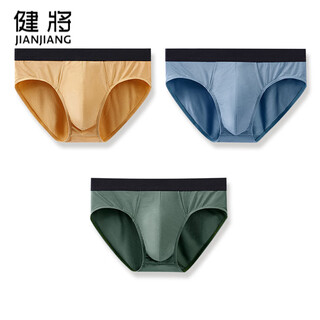 Jianjiang's carefully selected gift box contains 60 modal men's briefs, comfortable mid-rise seamless thong men's underwear, niobium yellow + zirconium blue + manganese green l (suitable for 100-120 jin jin equals 0.5 kg)