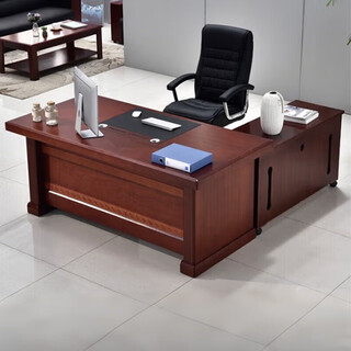 Naigao boss desk office desk painted with solid wood leather president desk chinese style leadership executive desk supervisor manager desk 1.8 meters