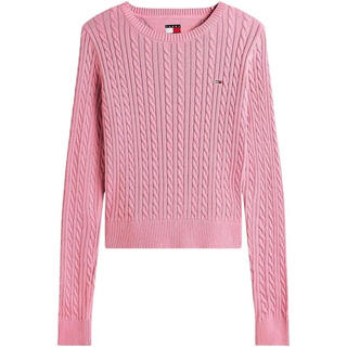 Tommy hilfiger women's sweater warm and breathable cotton daily commuting knitted simple rosa one size | eu l