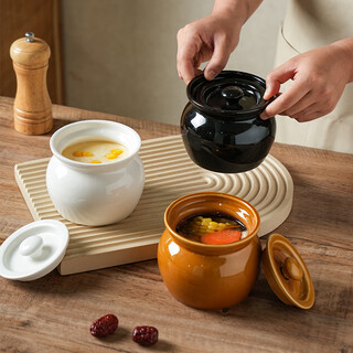 Sheli ceramics retro old-fashioned crock pot water-proof stew pot baby food supplement jar steamed egg custard stew pot high temperature resistant
