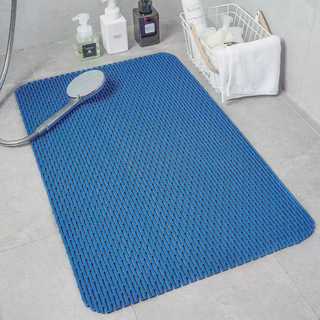 Yusenyi bathroom floor mat bath anti-fall anti-slip mat bathroom shower room waterproof hollow floor mat no-wash flooring blue (anti-slip and hydrophobic) 45x70cm (anti-slip and anti-fall)