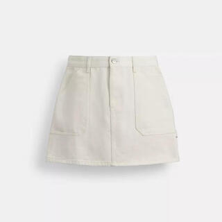 Coach women's skirt slim fit cotton high waist commuting summer skirt simple white one size | 28