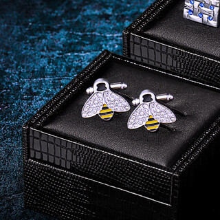 KFLK动物小蜜蜂造型袖扣法式衬衫扣子袖钉男女士衬衣袖口扣钉 小蜜蜂袖扣K344