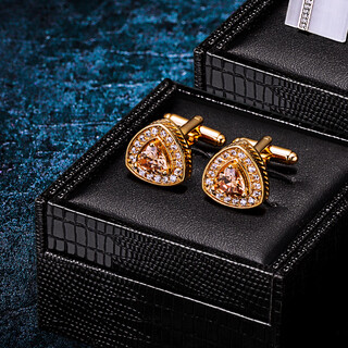 KFLK男士袖扣定制法式袖口钉衬衫扣金色袖钉高档轻奢衬衣袖口扣 金色