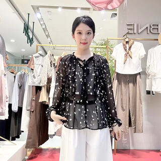 KBNE女士简约气质衬衫350721305 黑色几何(95) S