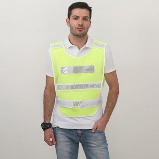 Reflective vest traffic car construction vest safety clothing car car night new traffic rules riding printable fluorescent yellow net white strips