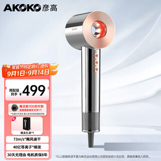 Yangao akoko negative ion high-speed hair dryer household high-wind quick-drying protective hair dryer high-power intelligent low-noise leafless hair dryer gift box birthday gift for girls simple version-haoyueyin