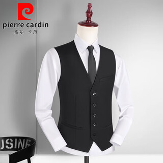 Pierre cardin men's suit vest 2025 business professional vest groomsman best man wedding vest brotherhood suit clip gray vest 2xl weight 150-165jin jin is equal to 0.5 kg