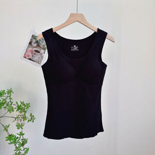10927 autumn and winter women's padded sleeveless slim thermal vest black m