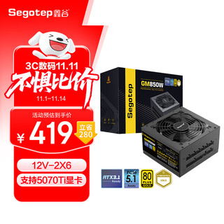鑫谷（segotep）GM850W ATX3.1双金牌认证全模组电源（12V-2X6支持5070Ti/5060Ti显卡直插/台式电脑主机箱电源）