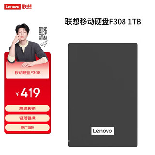 联想（Lenovo）移动硬盘2.5英寸机械硬盘轻薄高速传输 F308经典黑 2TB