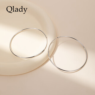 Qlady big earrings for women 925 silver plain earrings hoop earrings for women 2025 new high-end light luxury ear buckle gift