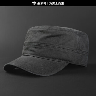 Tactical bird (pure cotton) flat cap for men, american cowboy peaked cap, retro workwear, old casual baseball hat, m08 flat cap - black l (58-60cm)