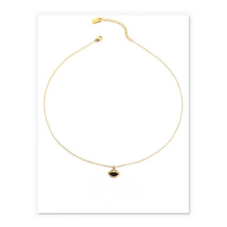 Albana copper-plated 18k gold platinum fashion tiger eye zircon inlaid necklace autumn and winter maillard style sweater chain gold