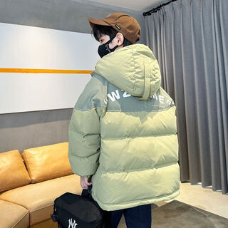 G.duck boys' down cotton coat for middle and older children 2025 new winter thickened coat for boys and children korean style trendy matcha green thickened cotton coat 110