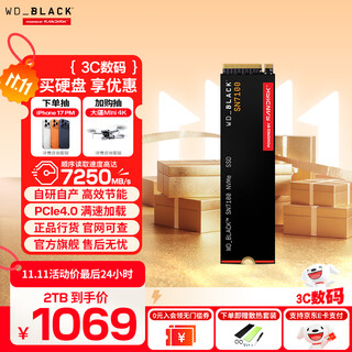 西部数据（WD）SSD固态硬盘 NVMe M.2接口 AI电脑配件 笔记本电脑游戏硬盘 原厂颗粒不虚标不掉速 SN7100 | PCle4x4 7250MB/s 大容量 【1TB】