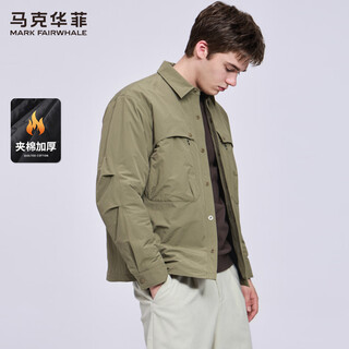 Mark huafei workwear function padded lapel jacket men's 2025 autumn new casual windproof jacket men's 1559 military green 203 l 175
