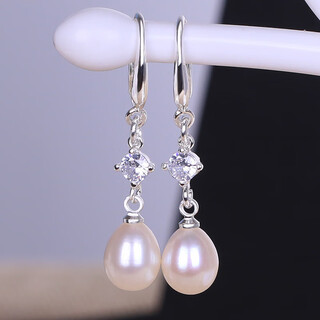 Century-old fengxiang natural freshwater pearl 925 silver earrings for women sterling silver earrings 2025 new trendy earrings white natural diamond earrings