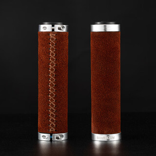 Rockbros bicycle handlebar cover retro suede mountain bike handlebar gloves grip lock anti-slip riding accessories for men brown_silver ring