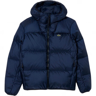 Lacoste french crocodile solid color warm and water-repellent hooded zipper down jacket men's blue blue xs 46-