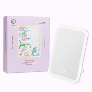 Meicai may meicai makeup mirror led light dressing portable desktop tabletop rotatable ins dormitory dressing room with light mirror gift box white desktop makeup mirror 1 piece