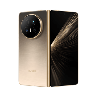 Honor magic v5 installment interest-free white strip optional 8.8mm thin and long battery life 6100mah qinghai lake battery snapdragon 8 version ai folding screen mobile phone dawn gold 16g+1tb white strip 12 installments