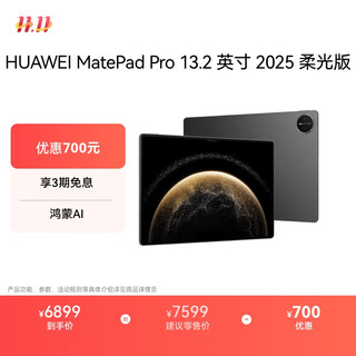 HUAWEI MatePad Pro 13.2英寸 2025 柔光版华为平板电脑OLED柔性护眼屏学习办公创作16+1TB WiFi 砚黑