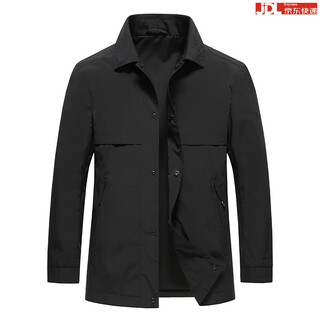 Boss business casual jacket men's 2025 new autumn single-breasted high-end brand middle-aged men's thin cotton jacket black 4xl 195 suitable for 185-205jin jin equals 0.5 kg
