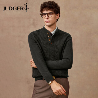 Judger 440g heavyweight 100% wool judger men's pure wool sweater 2025 autumn and winter half-high henry neck sweater