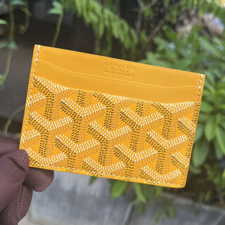 Second-hand 99 new goya (goyard) card holder card holder 10.5 7.5 0.5cm yellow