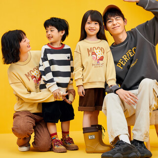 迷你巴拉（minibala）迷你巴拉巴拉【mini亲子x幾米】亲子卫衣2022秋装男女长袖套头衫 淡黄31401 90