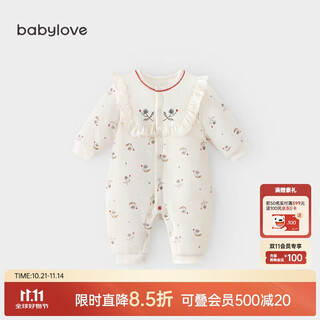 babylove婴儿连体衣冬季宝宝夹棉衣服可爱棉服外出服淑女风哈衣爬服