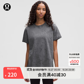 Lululemon丨all yours women's cotton blend t-shirt *wash lw3ires asphalt gray interstellar gray black washed cloud pattern xs