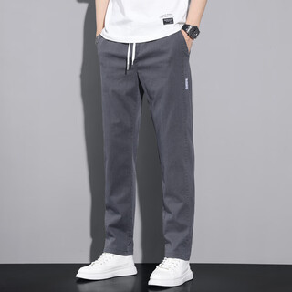 Woodpecker casual pants men's 2025 autumn new straight leg loose stretch business trousers men's trendy versatile pants autumn men 1090 dark gray regular xl (31 recommended 120-145 jin jin equals 0.5 kg)