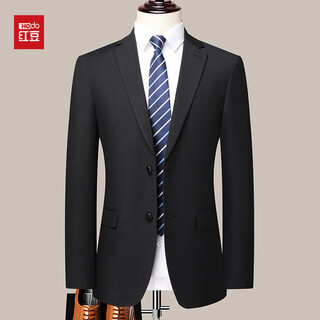 Red bean wool suit suit men's suit groom's dress bank civil servant work clothes two-button jacket 5158 single suit jacket one piece black s 160 (75-90jin jin equals 0.5 kg)