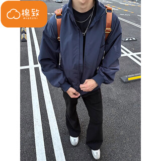 Cotton american style stand collar bomber jacket men's autumn and winter 2025 new cleanfit workwear loose baseball uniform d5 navy blue regular high quality 38 xl 120-140jin jin equals 0.5 kg