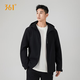 361 rain screen hooded velvet jacket uniform water repellent jacket for men and women casual sports jacket super black xl