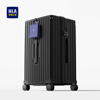 Heilan house luggage large capacity trolley case for men and women multifunctional suitcase durable boarding code obsidian black 30 inches