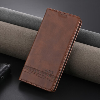 Jioxiang magnetic flip cowgrain leather case suitable for opporeno14 mobile phone case business all-inclusive anti-fall brown oppo reno14
