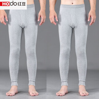Hongdou official store long johns men's pure cotton single piece men's thickened middle-aged warm pants large size thin elderly winter bottoming pants cost-effective 2 pack light hemp gray plus light hemp gray 3xl 160-180jin jin equals 0.5 kg