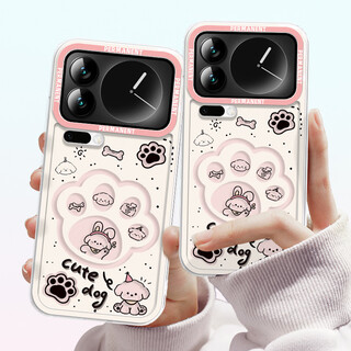 Keliman is suitable for xiaomi 17promax mobile phone case, transparent soft shell, xiaomi 17promax protective cover, silicone anti-fall and heat dissipation, ultra-thin ins style cartoon cute girl - warm claw time