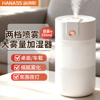 海纳斯（HANASS）加湿器 迷你小巧小型轻音加湿伴侣 空调房家用办公室桌面 上加水 USB插电便携车载 MYX-109