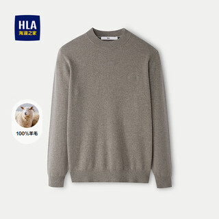 Hla heilan long-sleeved sweater men's 25 pullover slim and stylish pure wool sweater men's autumn