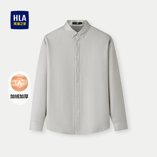 Hla heilan long-sleeved shirt men's winter 25 plus velvet thickened pointed collar shirt for men