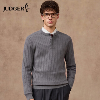 Judger contains worsted wool judger men's wool sweater 2025 autumn and winter new henley neck stretch pullover sweater