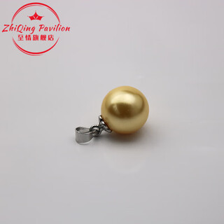 Buhesytdl 199818k pearl pendant necklace silver button head plated with 18k gold single natural shell bead single gold silver holder 12-12mm