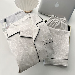 Jaetinwsinn german velvet pajamas men's autumn and winter 2025 new spring, autumn and winter thin velvet thickened warm loose homewear set 21507 light gray xl height 170-177, weight 130-155