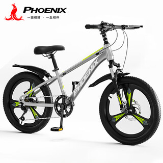 Phoenix children's mountain bike 5-16 years old girls and boys shock absorbing variable speed 22 inch gray suitable for height 135-160cm